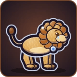 Cowardly Lion in Pixel Muster