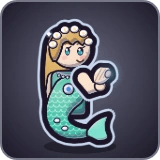 Little Mermaid in Pixel Muster