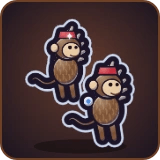 Flying Monkeys in Pixel Muster