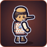 Pinocchio in Pixel Muster