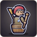 Baba Yaga in Pixel Muster