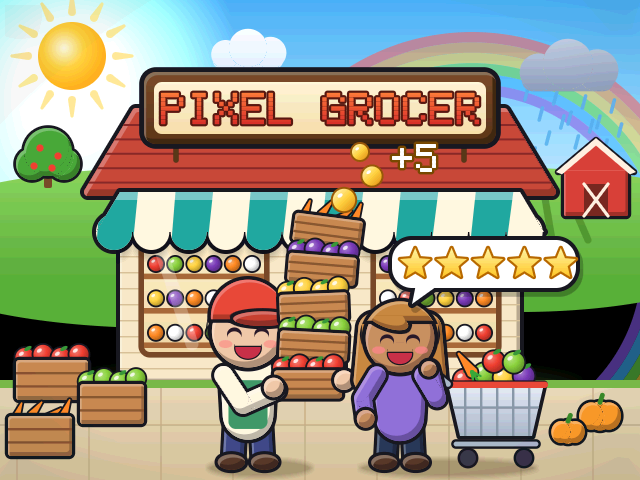 Pixel Grocer pixel-art screenshot